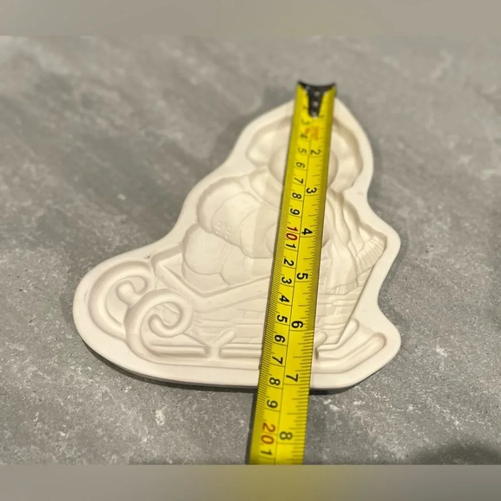 LONGABERGER POTTERY Cookie Mold 1998 Snow Friends Series Sleigh Belle 7” x 6.25”